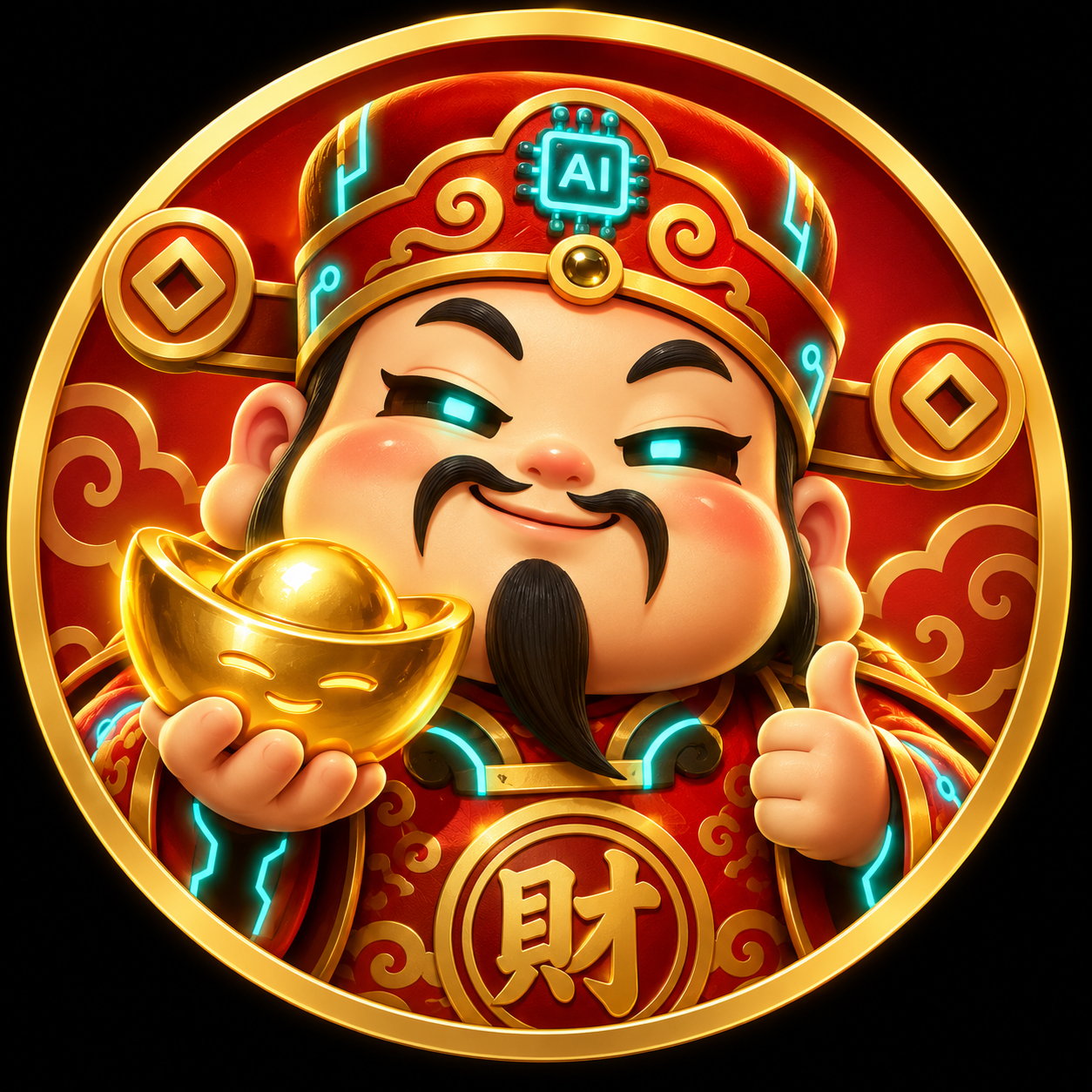 CAIGPT 财神 AI God of Wealth mascot